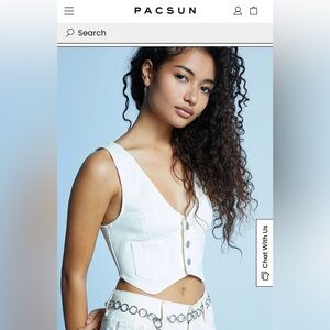Pacsun Denim Fitted Jean Vest